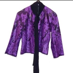 FAUSE HATEN 2016 Rubberized Gothic Royal Purple Lace Jacket 8